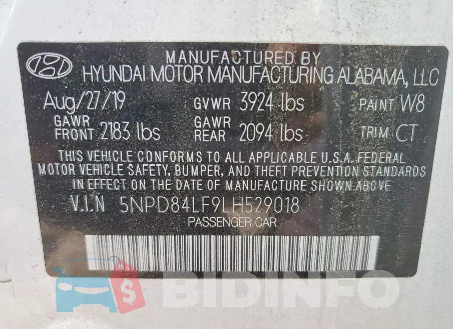 5NPD84LF9LH529018 Photo# 12