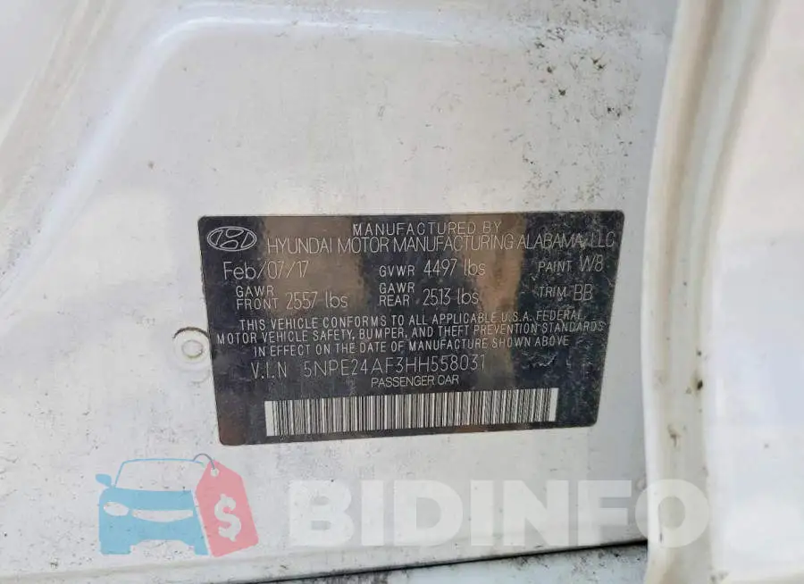 5NPE24AF3HH558031 Photo# 13