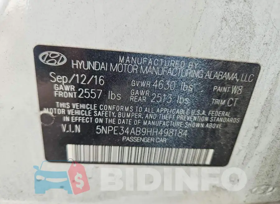 5NPE34AB9HH498184 Photo# 12