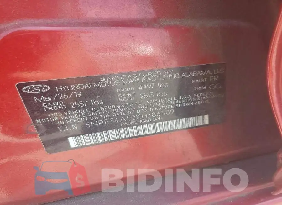 5NPE34AF2KH786509 Photo# 12