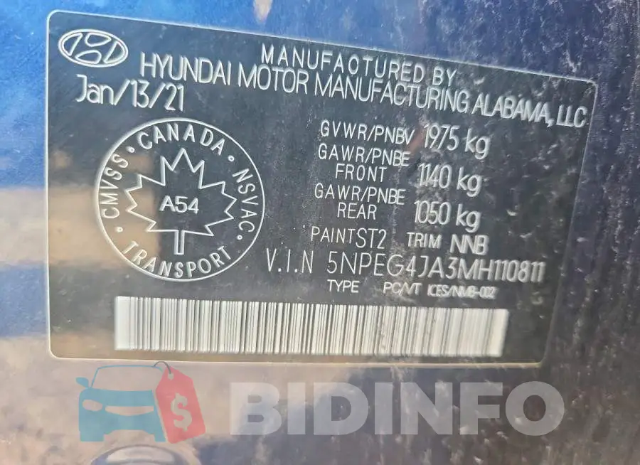 5NPEG4JA3MH110811 Photo# 12