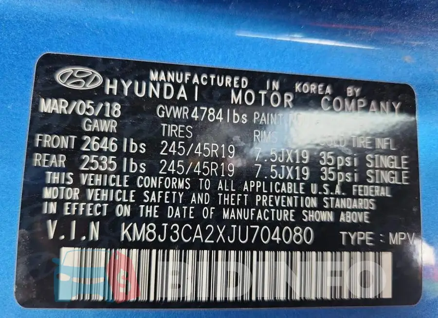 KM8J3CA2XJU704080 Photo# 13
