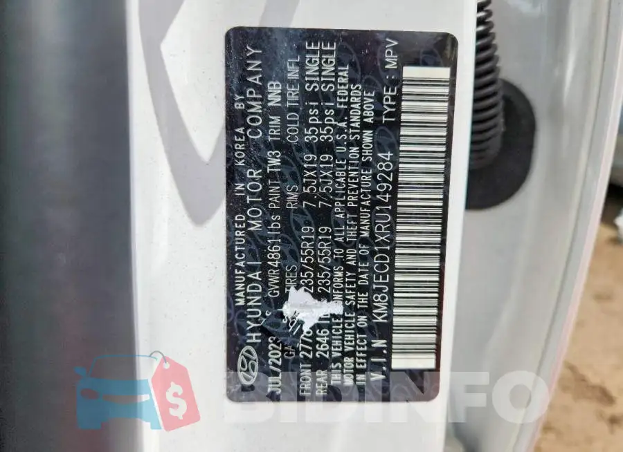 KM8JECD1XRU149284 Photo# 12