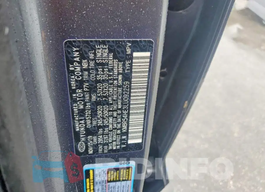 KM8R54HE3LU092259 Photo# 12