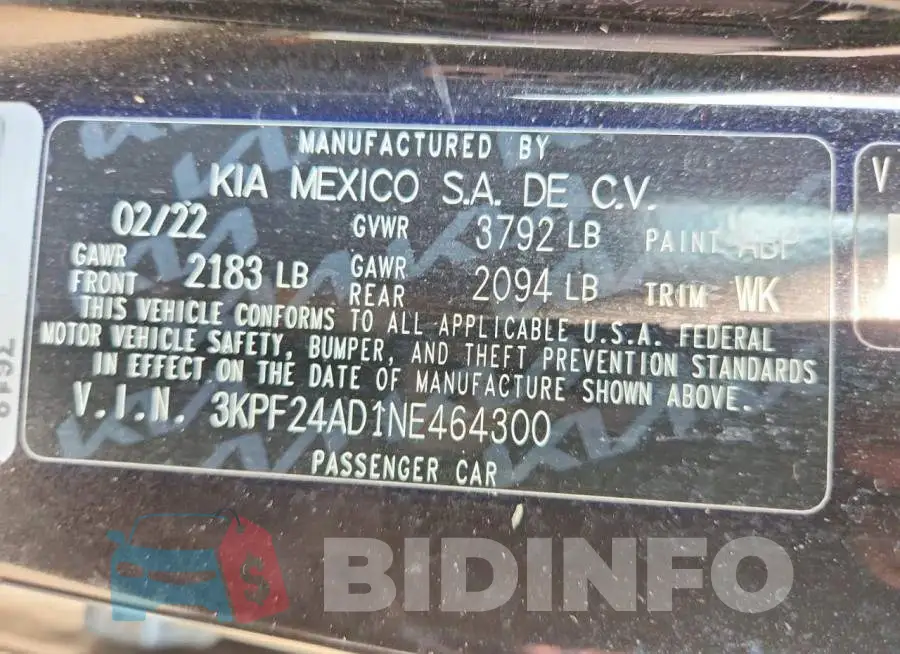 3KPF24AD1NE464300 Photo# 12