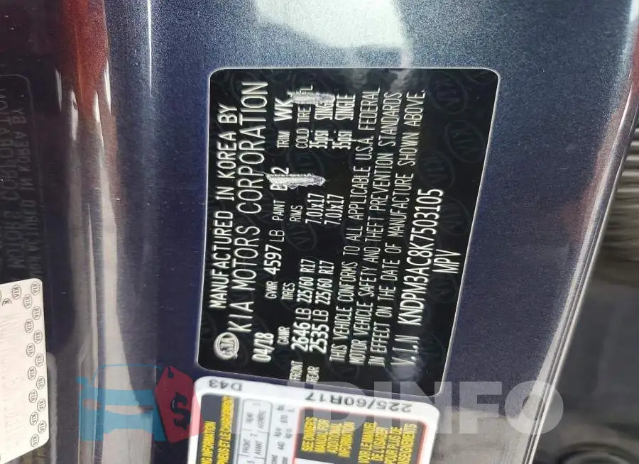 KNDPM3AC8K7503105 Photo# 13
