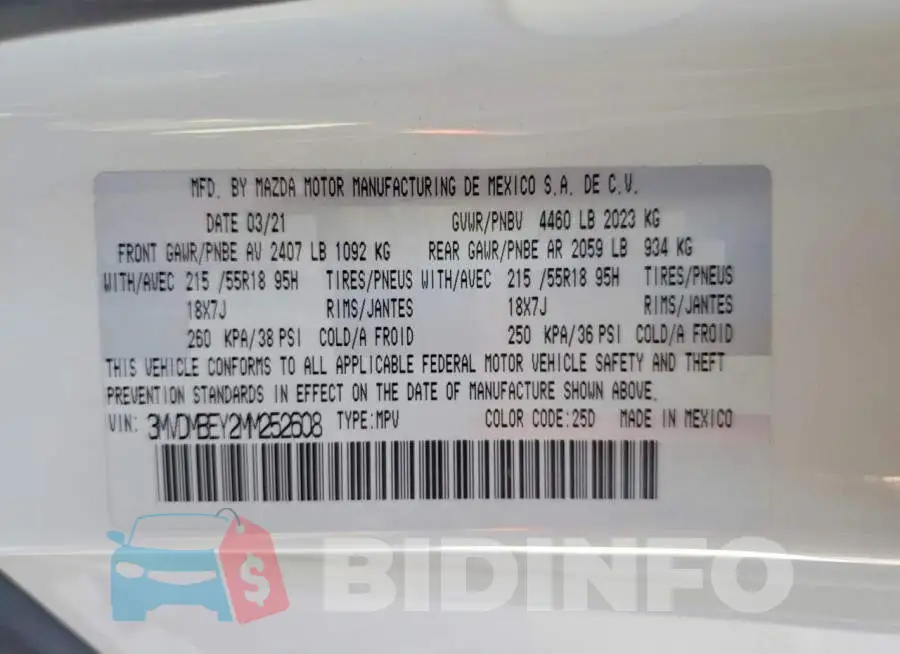 3MVDMBEY2MM252608 Photo# 13
