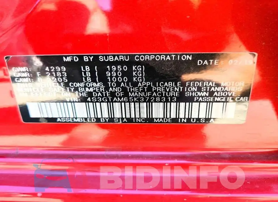 4S3GTAM65K3728313 Photo# 12