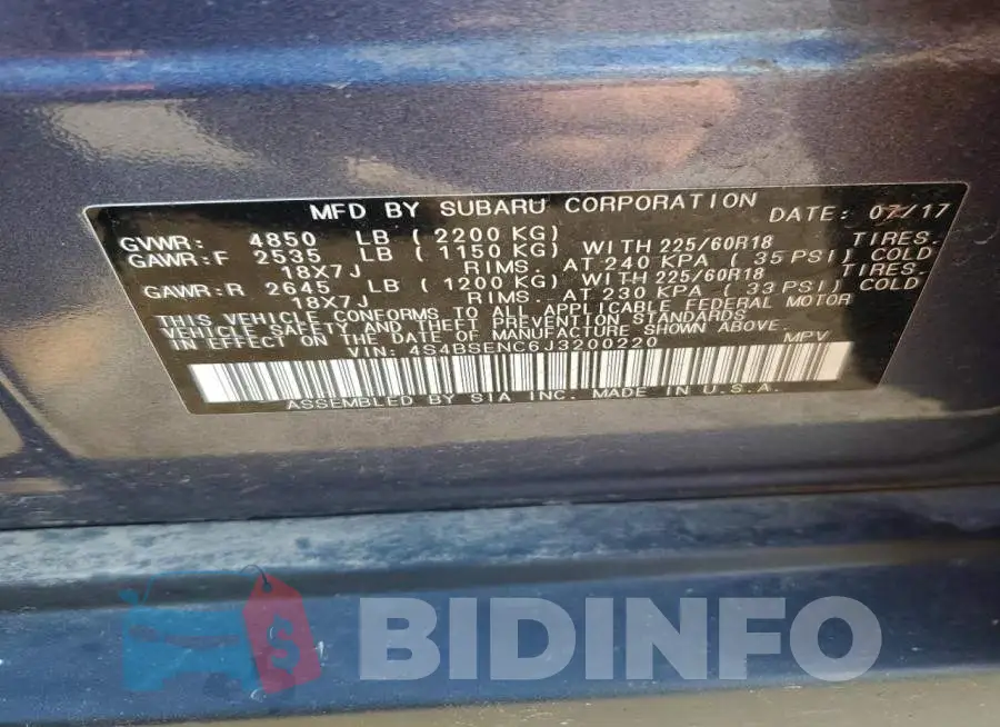 4S4BSENC6J3200220 Photo# 13
