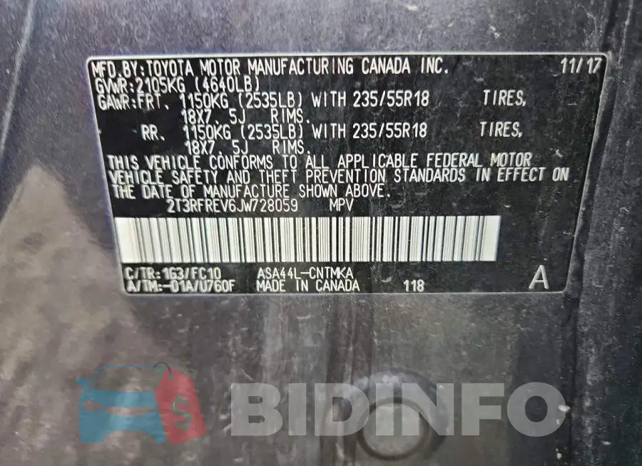 2T3RFREV6JW728059 Photo# 12