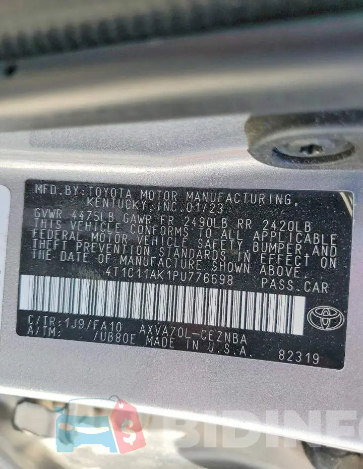 4T1C11AK1PU776698 Photo# 13