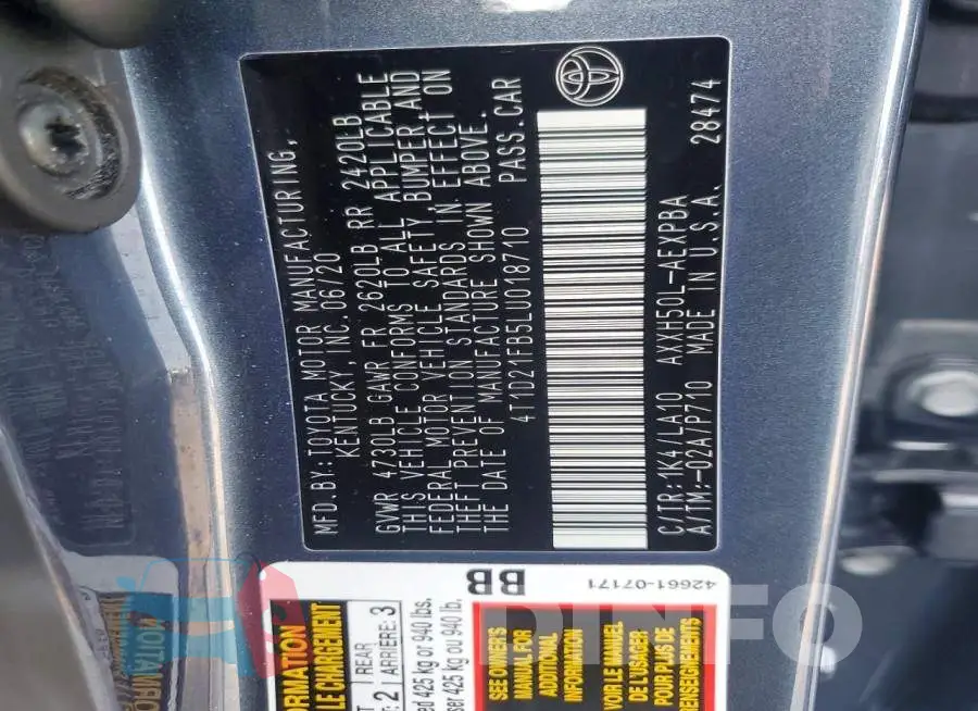 4T1D21FB5LU018710 Photo# 12