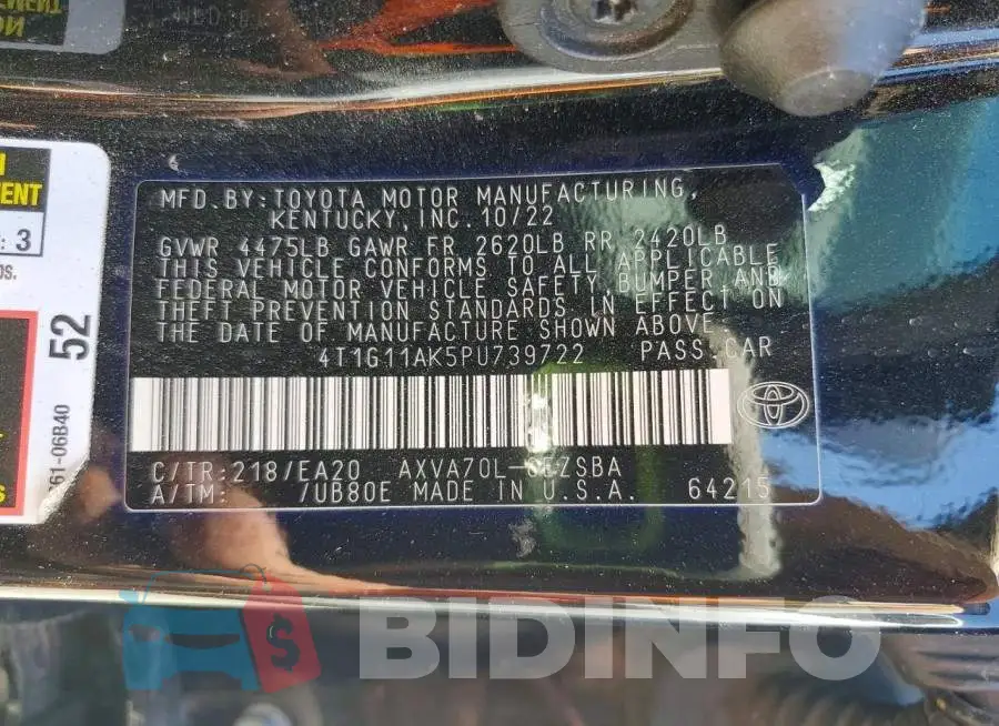 4T1G11AK5PU739722 Photo# 13