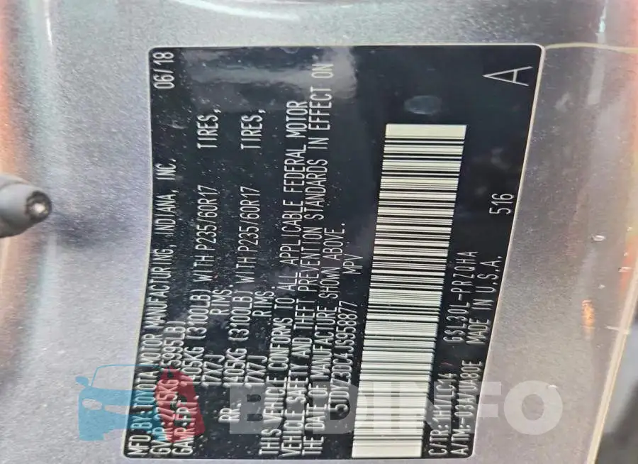 5TDYZ3DC4JS958877 Photo# 13
