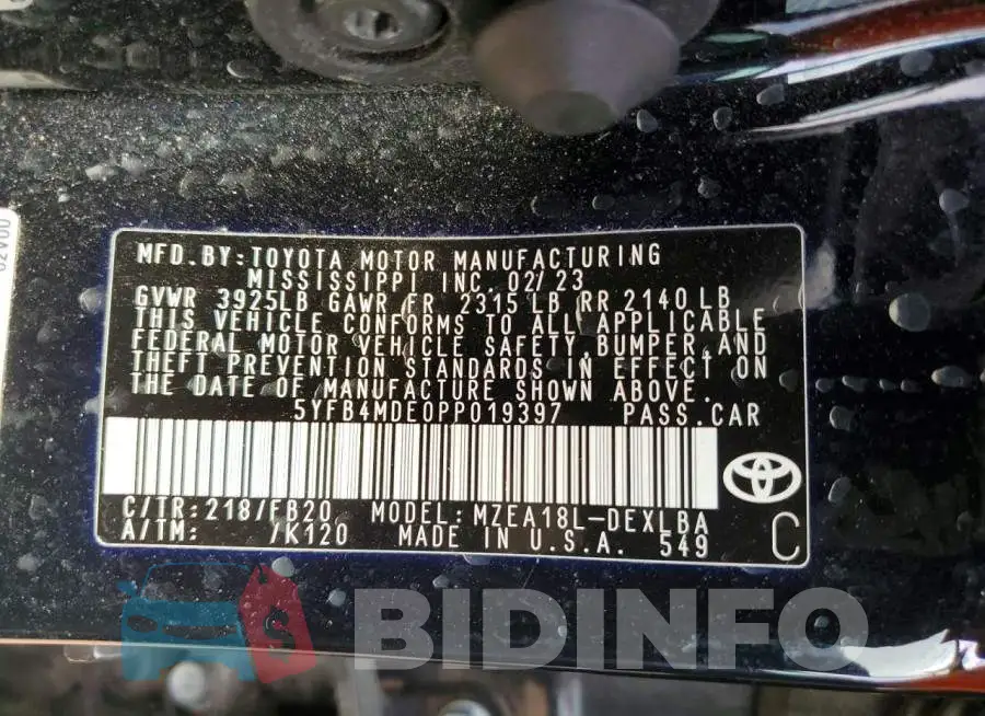 5YFB4MDE0PP019397 Photo# 12