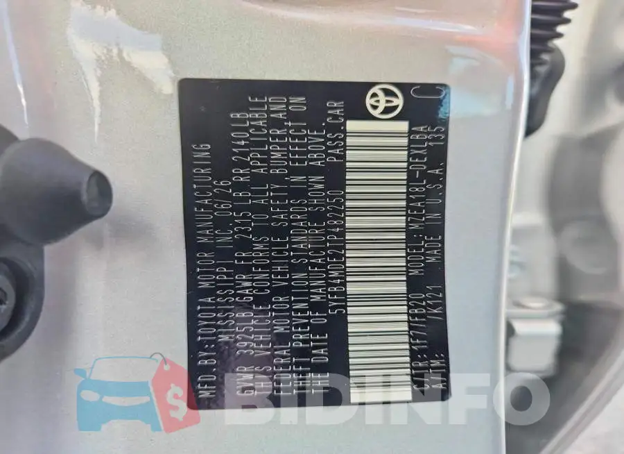 5YFB4MDE2TP482250 Photo# 12