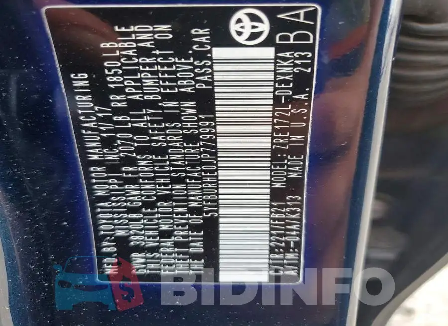 5YFBURHE0JP779991 Photo# 12
