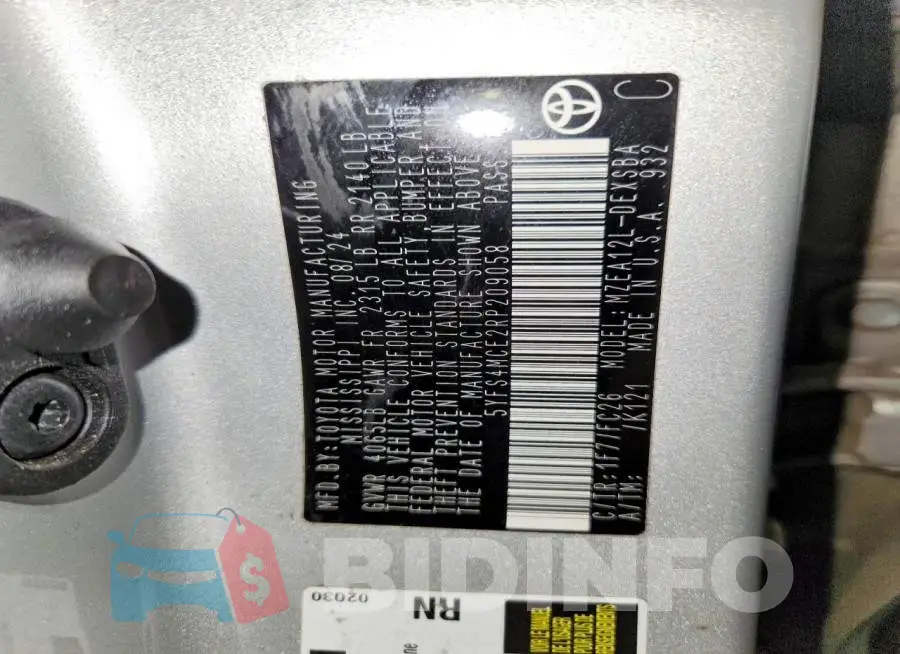 5YFS4MCE2RP209058 Photo# 12
