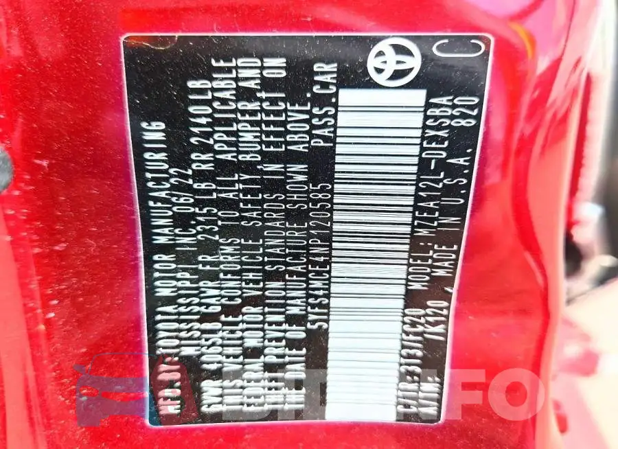 5YFS4MCE4NP120585 Photo# 12