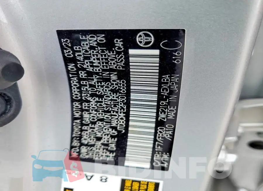 JTDBCMFE2P3016655 Photo# 12