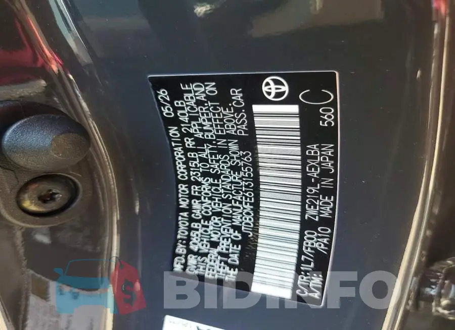 JTDBCMFE6T3155763 Photo# 12