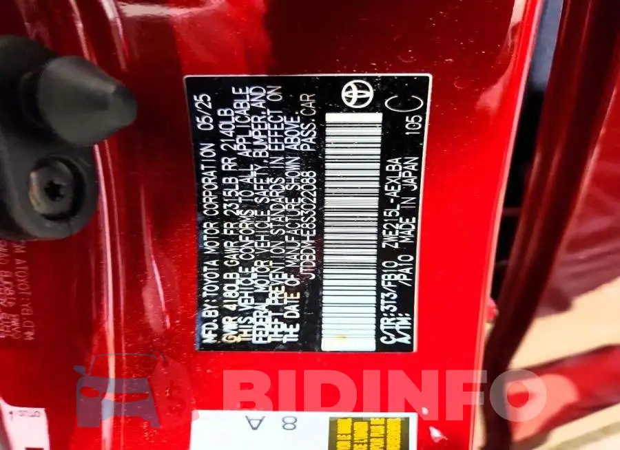 JTDBDMHE8S3022088 Photo# 12