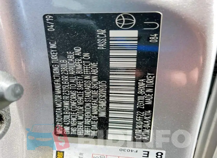 NMTKHMBX3KR092075 Photo# 14