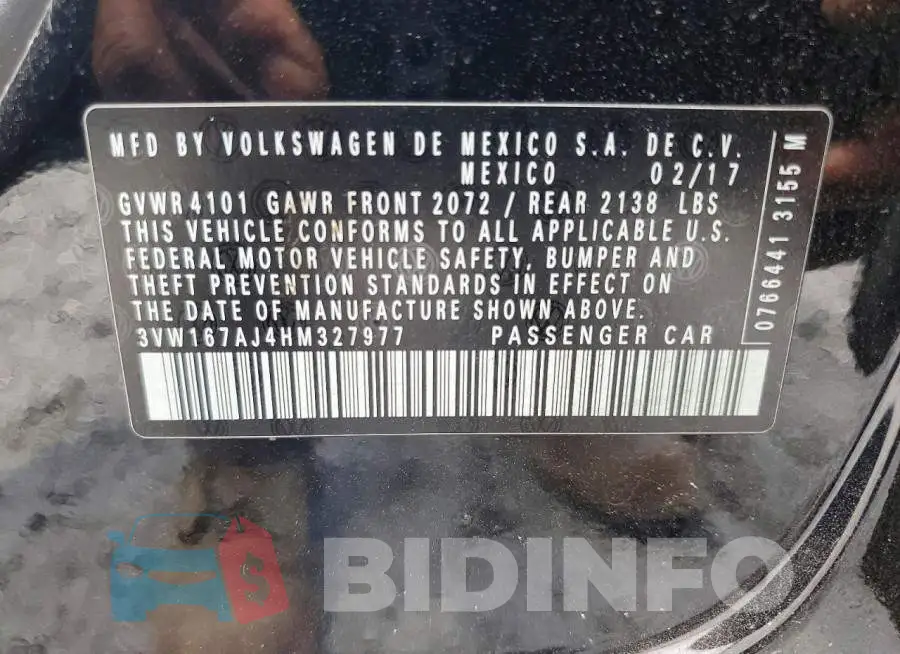 3VW167AJ4HM327977 Photo# 12