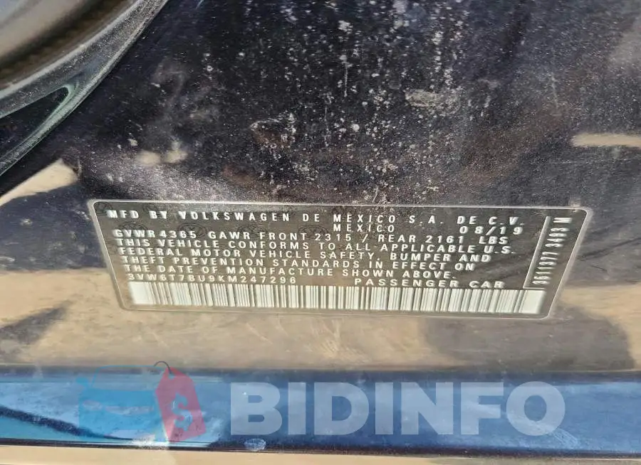 3VW6T7BU9KM247296 Photo# 12