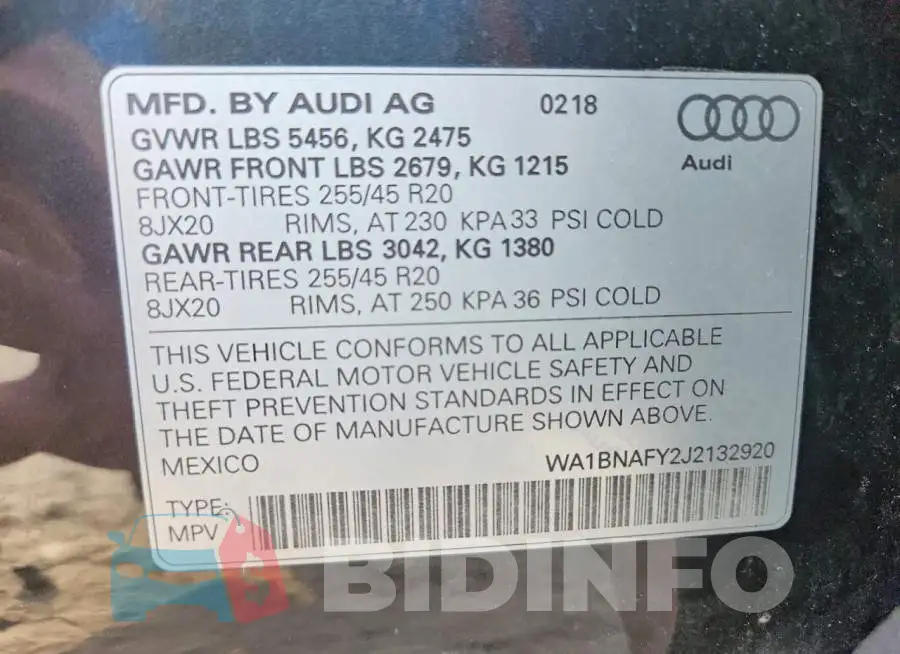 WA1BNAFY2J2132920 Photo# 13
