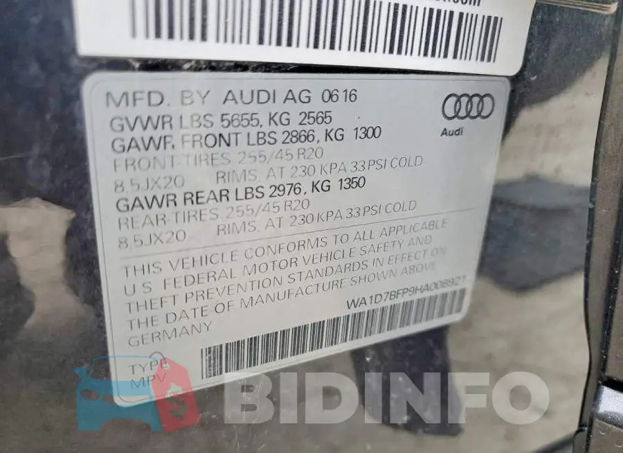 WA1D7BFP9HA008921 Photo# 13