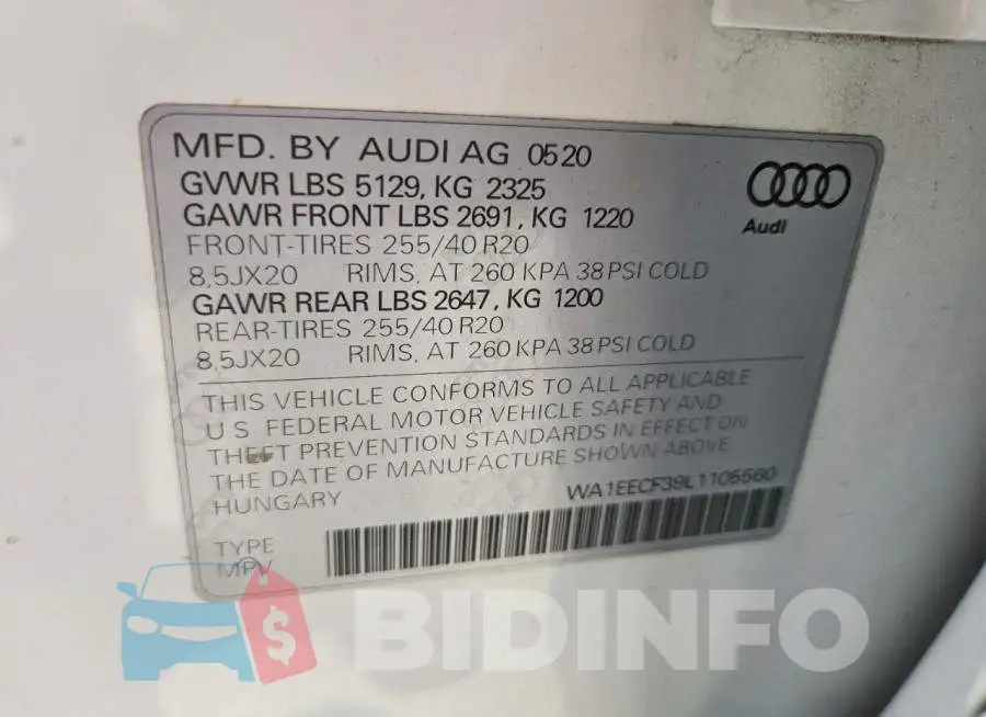 WA1EECF39L1105560 Photo# 13