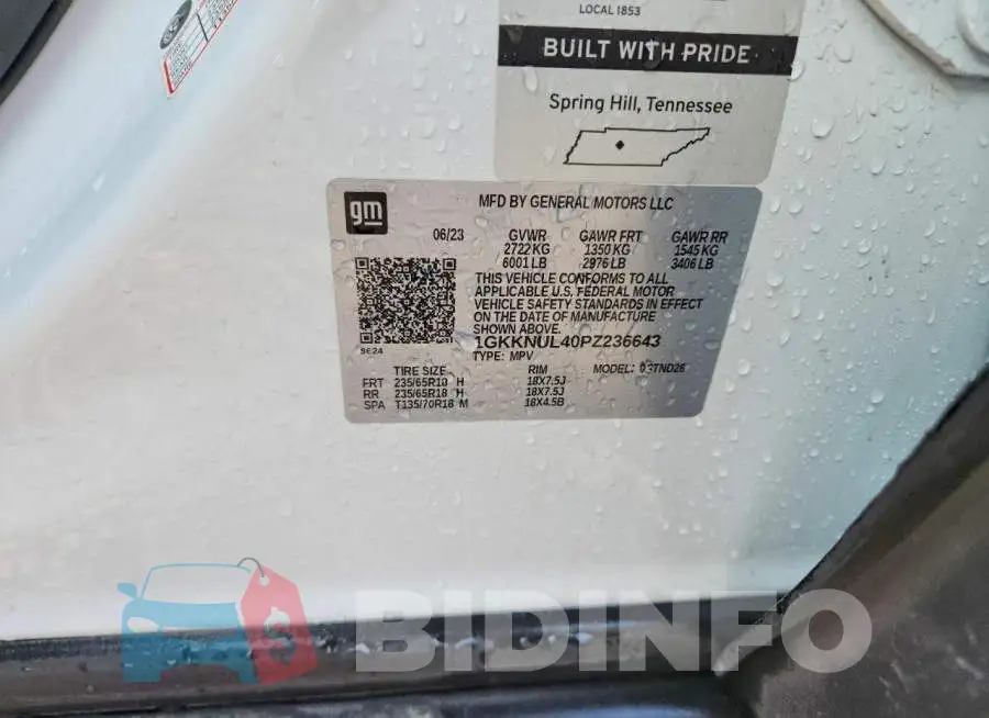 1GKKNUL40PZ236643 Photo# 12