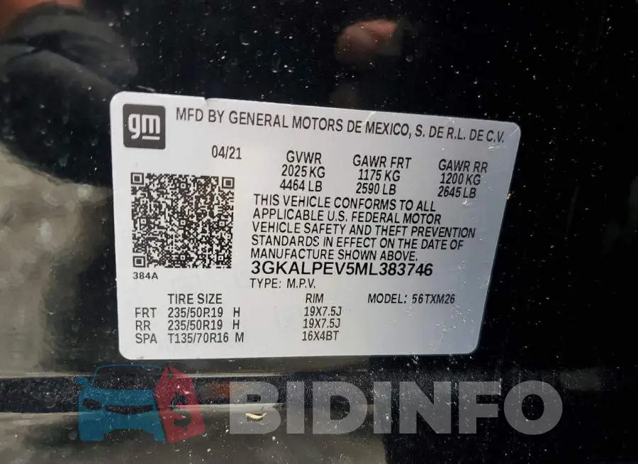 3GKALPEV5ML383746 Photo# 14