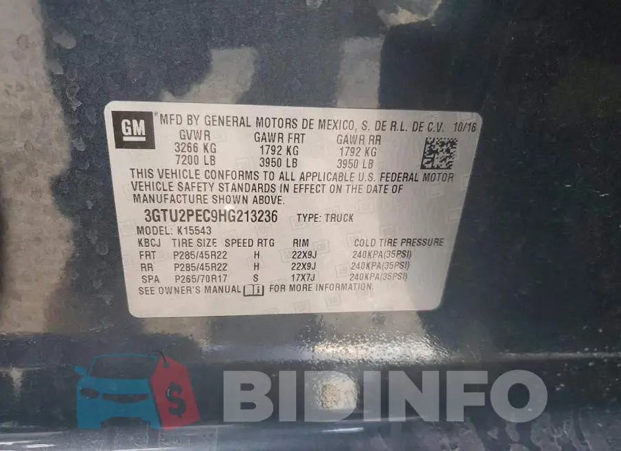 3GTU2PEC9HG213236 Photo# 12
