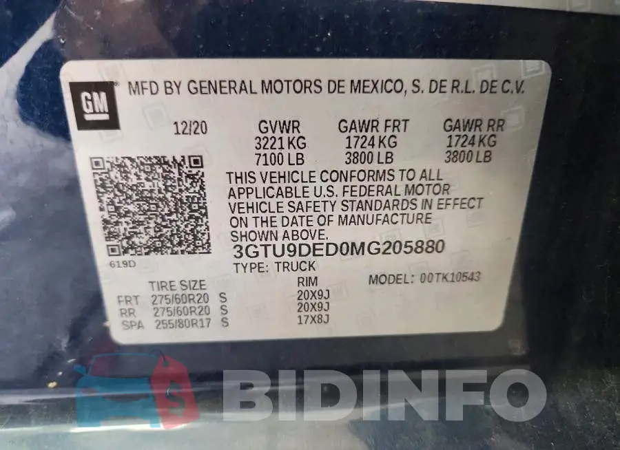 3GTU9DED0MG205880 Photo# 12