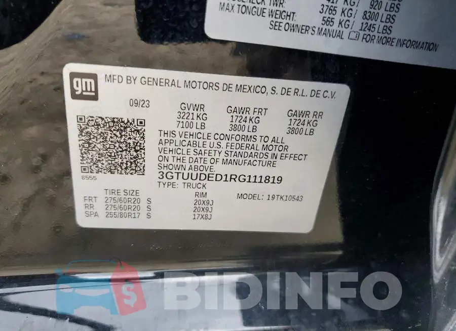 3GTUUDED1RG111819 Photo# 12