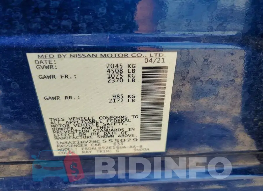 1N4AZ1BV2MC555079 Photo# 12