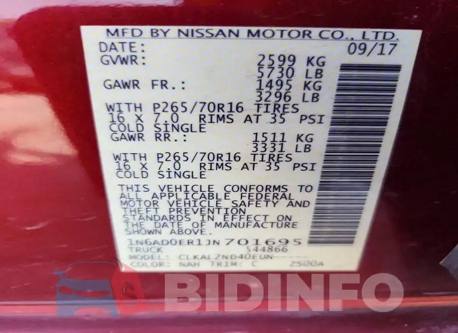1N6AD0ER1JN701695 Photo# 12