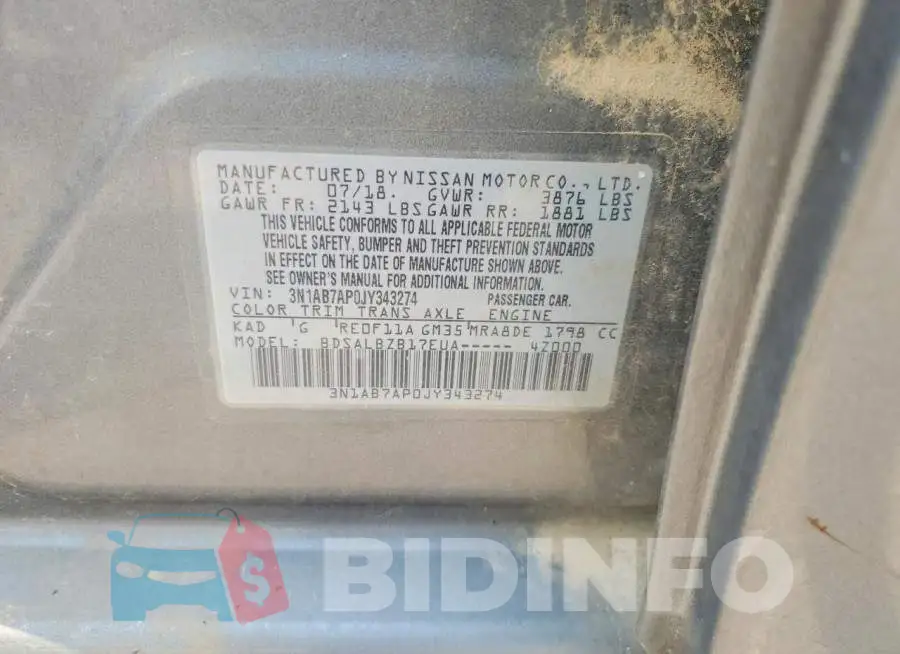 3N1AB7AP0JY343274 Photo# 12