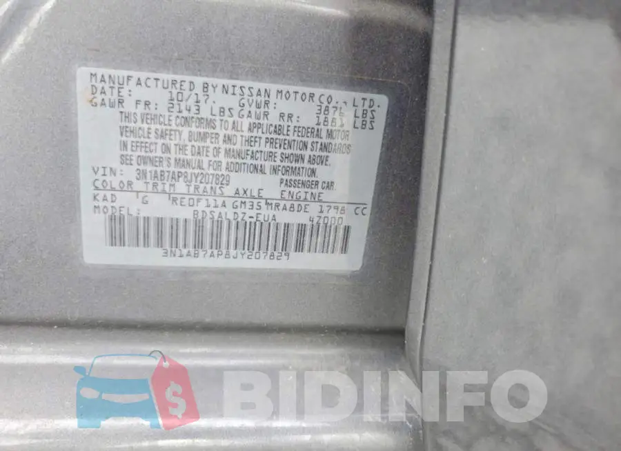 3N1AB7AP8JY207829 Photo# 12