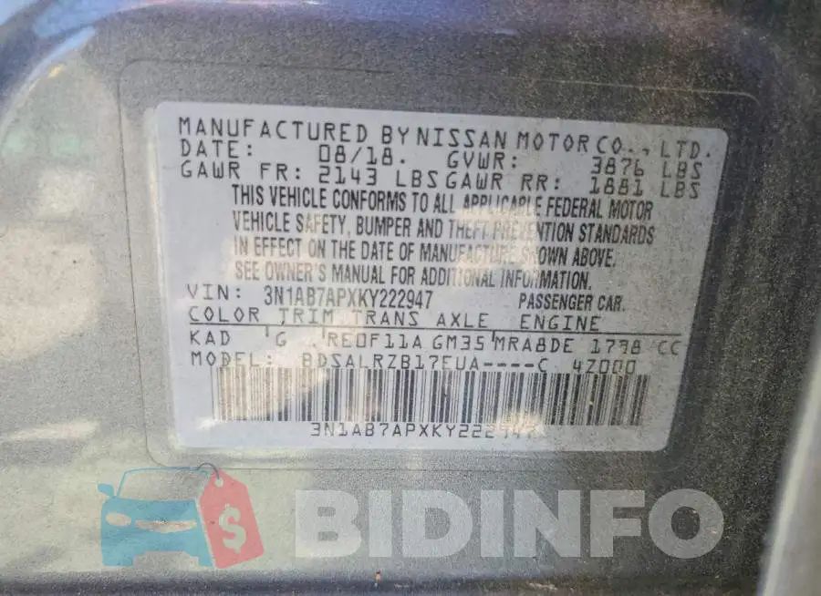 3N1AB7APXKY222947 Photo# 12