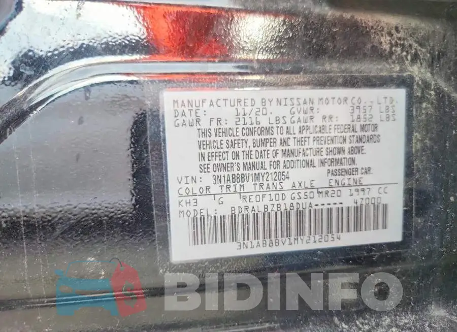 3N1AB8BV1MY212054 Photo# 12