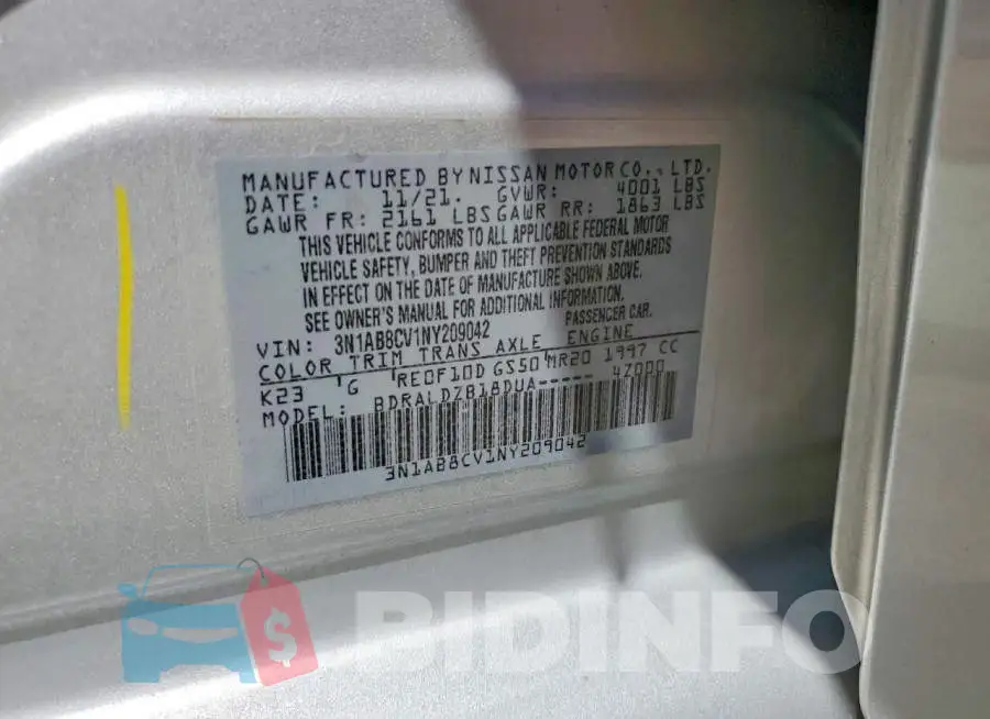 3N1AB8CV1NY209042 Photo# 12