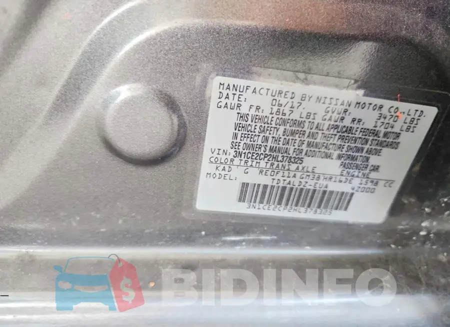 3N1CE2CP2HL378325 Photo# 12