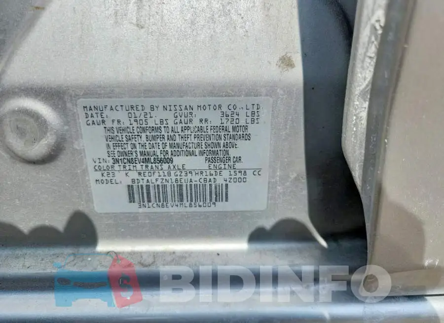 3N1CN8EV4ML856009 Photo# 12