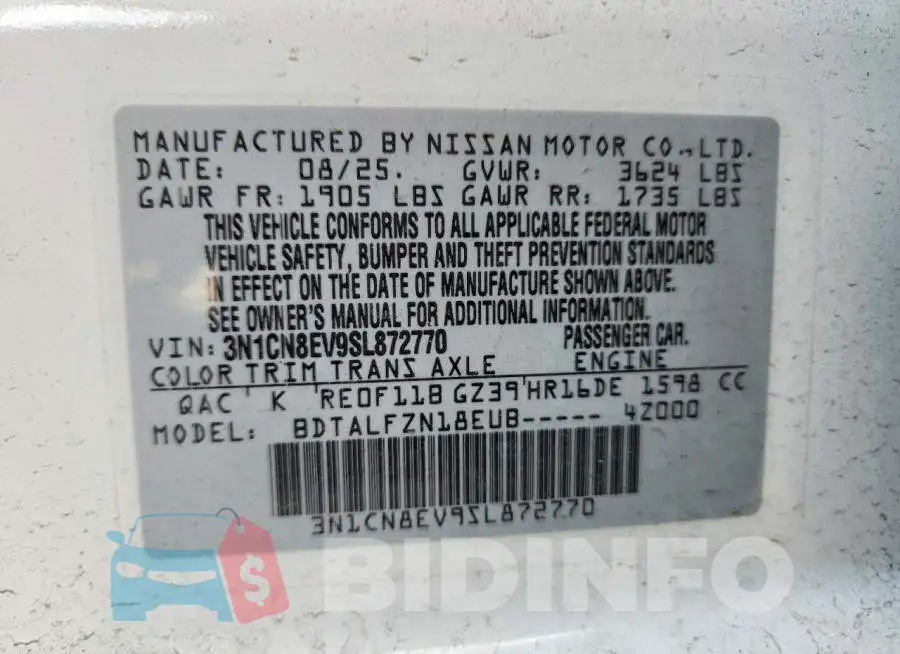 3N1CN8EV9SL872770 Photo# 12