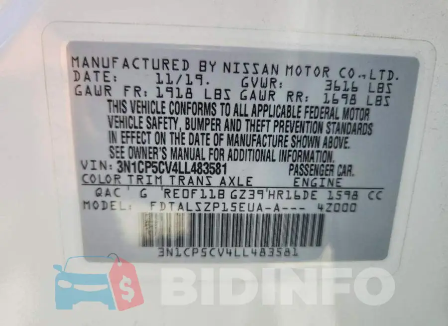 3N1CP5CV4LL483581 Photo# 13
