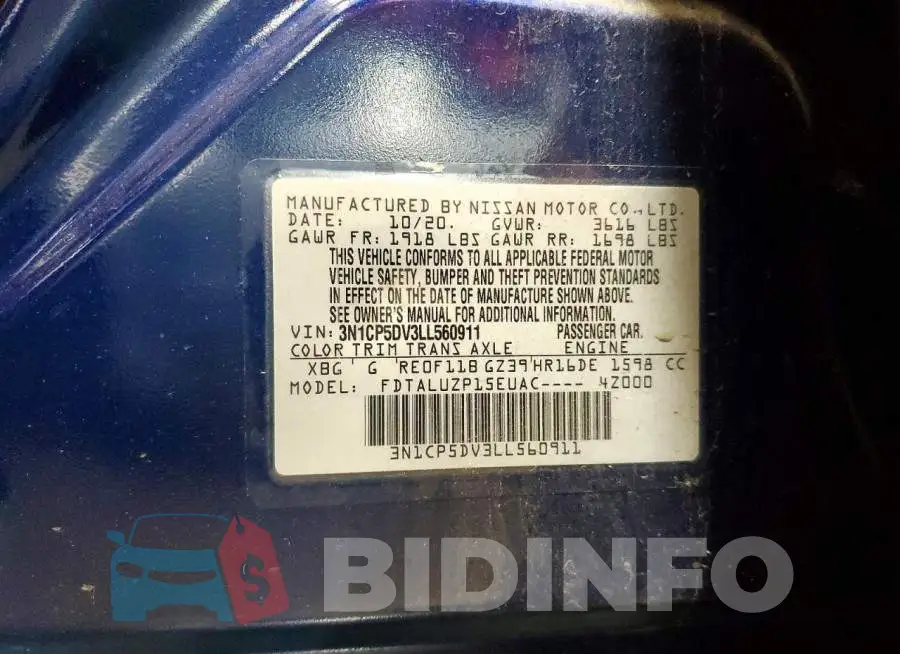 3N1CP5DV3LL560911 Photo# 14