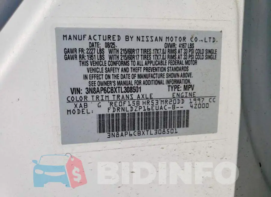 3N8AP6CBXTL308501 Photo# 12